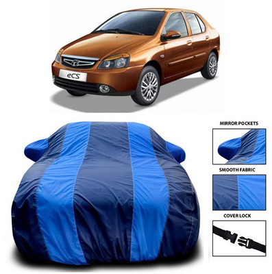 SEBONGO Car Cover For Tata Indigo eCS (With Mirror Pockets)(Blue)