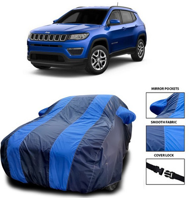 SEBONGO Car Cover For Jeep Compass Facelift (With Mirror Pockets)(Blue)