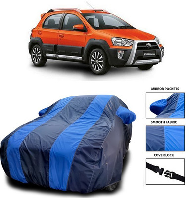 ANTHUB Car Cover For Toyota Etios Cross (With Mirror Pockets)(Blue)