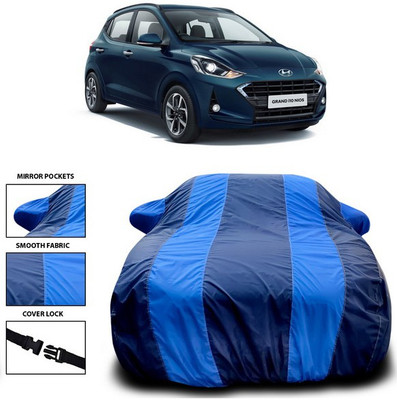 ANTHUB Car Cover For Hyundai Grand i10 Nios (With Mirror Pockets)(Blue)