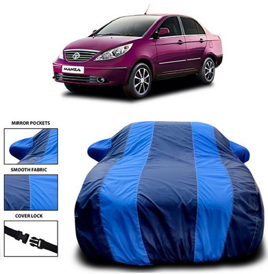 ANTHUB Car Cover For Tata Manza (With Mirror Pockets)(Blue)