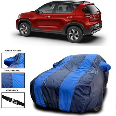 ANTHUB Car Cover For Kia Sonet (With Mirror Pockets)(Blue)