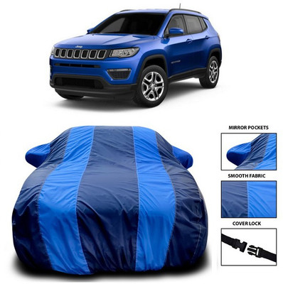 ANTHUB Car Cover For Jeep Compass Facelift (With Mirror Pockets)(Blue)