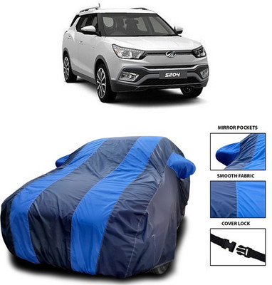 SEBONGO Car Cover For Mahindra S204 (With Mirror Pockets)(Blue)