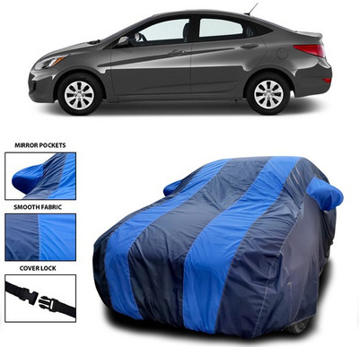 ANTHUB Car Cover For Hyundai Accent (With Mirror Pockets)(Blue)