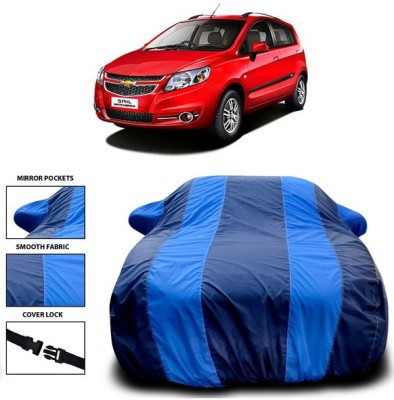 ANTHUB Car Cover For Chevrolet Sail Hatchback (With Mirror Pockets)(Blue)