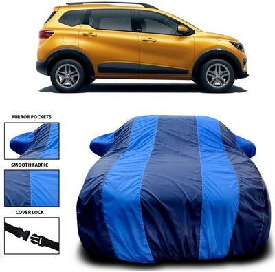 SEBONGO Car Cover For Renault Triber (With Mirror Pockets)(Blue)