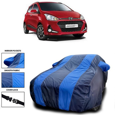 ANTHUB Car Cover For Hyundai Grand i10 (With Mirror Pockets)(Blue)