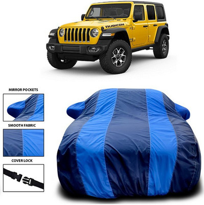ANTHUB Car Cover For Jeep Wrangler (With Mirror Pockets)(Blue)