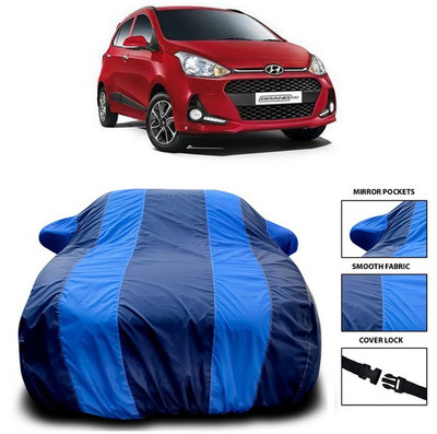 ANTHUB Car Cover For Hyundai Grand i10 (With Mirror Pockets)(Blue)
