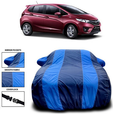 ANTHUB Car Cover For Honda Jazz (With Mirror Pockets)(Blue)