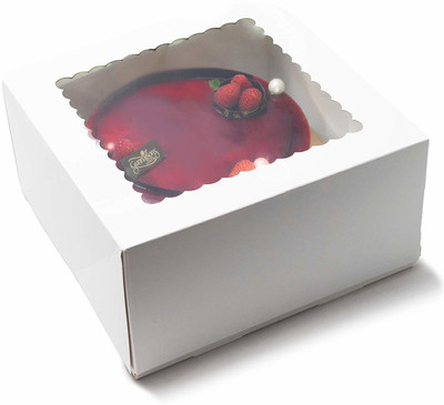 BAKEFY Cake Box Paper Cake, Pastry, Muffin Gift Packaging Box(Pack of 5 White)