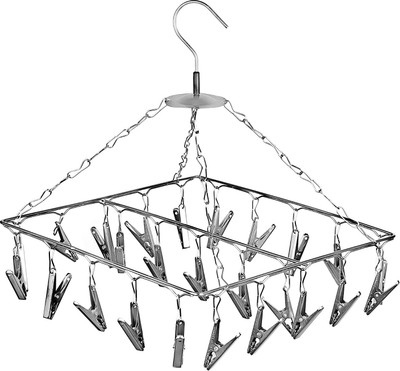 upalabdh Angel Bear 25 Clips Stainless Steel Square Cloth Dryer/Clothes Drying Stand/Hanger with Clips ( Made in India ) Baby Kids Cloths Dryer Stand Clothes Drying Stand Rack Steel Hanger Steel Cloth Clips(Silver)