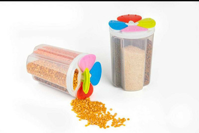 Kitchwish Plastic Grocery Container  - 2000 ml(Pack of 2, Multicolor)