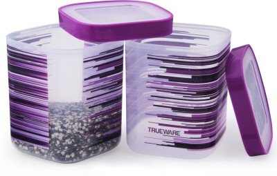 Trueware Plastic Grocery Container  - 750 ml, 1000 ml, 1500 ml(Pack of 9, Purple, White)