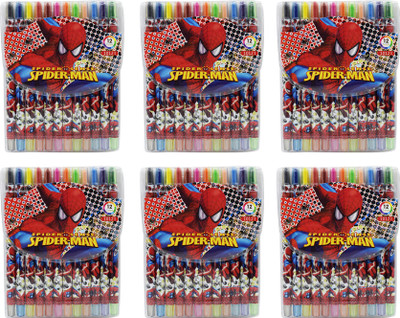 Asera Spiderman Cartoon Rolling Crayons for Kids (Set of 6)(Set of 6, Multicolor)