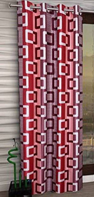 Styletex 213 cm (7 ft) Door Polyester Semi Transparent Curtain Single Curtain(multicolor1, Printed)