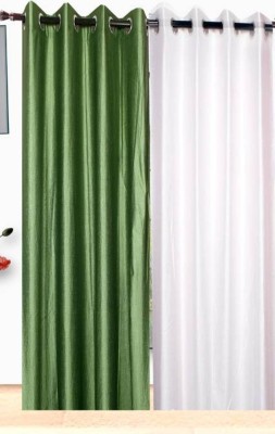 Styletex 213 cm (7 ft) Polyester Semi Transparent Door Curtain (Pack Of 2)(Solid, Multicolor)