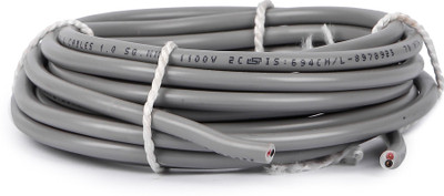 Oxcord 2 core round copper wires and cables 1mm for domestic and industrial electric connections ( 5 metres ) 1 sq/mm Grey 5 m Wire(GREY)