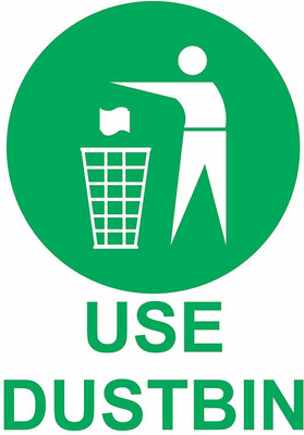 VVWV USE DUSTBIN SIGN STICKER Emergency Sign