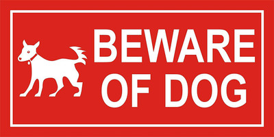 VVWV BEWARE OF DOG SIGN STICKER Emergency Sign