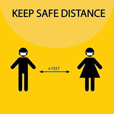 VVWV KEEP SAFE DISTANCE SIGN STICKER Emergency Sign