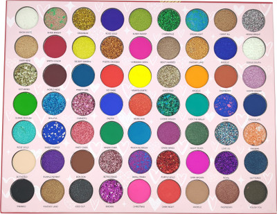 s.f.r color New Red Edition Hated With Love Pressed Pigment 63 Colors Palette ( Glitter,Shimmer,Matte) 69.5 g(Multicolor)