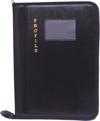 HOMESHOPEEZ Faux Leather File Folder Document Bag(Set Of 1, Black)