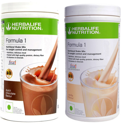 HERBALIFE Formula 1 Nutritional Shake Mix - Chocolate Flavor & Vanilla Flavor For Weight Loss Combo Pack Of 2 PCS Combo(500 gram)
