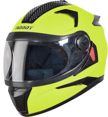 Steelbird SBH-17 Robot Fluo Motorbike Helmet  (FLUO NEON GLOSSY)