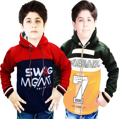 AD & AV Striped Hooded Neck Casual Boys Multicolor Sweater