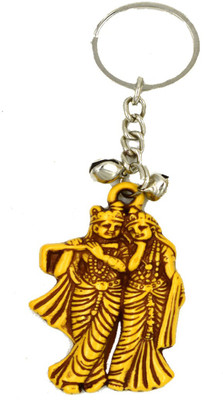 AFH Antique Yellow Radha Krishna Religious Key Chain Key Chain