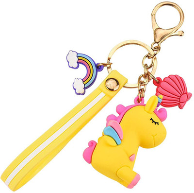 MEHRANSH Soft Magical Unicorn Rainbow with Charms Key Chain