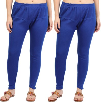 Clarita Ethnic Wear Legging(Blue, Solid)