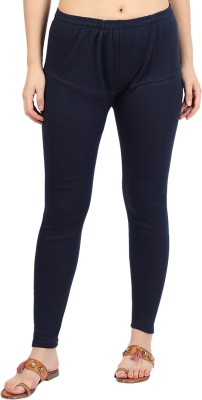 Clarita Ethnic Wear Legging(Dark Blue, Solid)