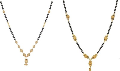 ZENEME combo of 2 Gold Plated Mangalsutra Necklace for Women Alloy Mangalsutra