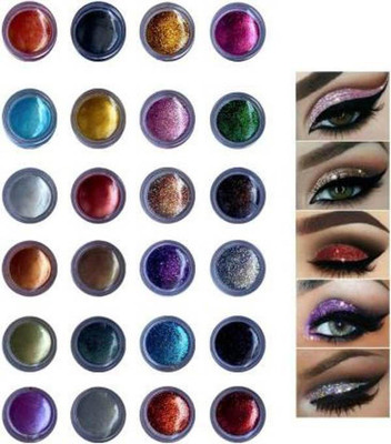 Mahir Glitter Multicolor Shining Eyeshadow Shimmer / Glitter Powder 24 Pcs 24 g (Multicolor)(24 Multi colours)