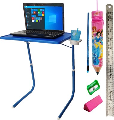 sai praseeda PouchSharpnerEraserMetalScalePencil Plastic Portable Laptop Table(Finish Color - BLUE, DIY(Do-It-Yourself))