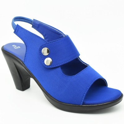 Flowers Life Women Heels(Blue , 8)