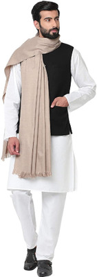 BE SWADESHI Polyester Wool Blend Self Design Men, Women Shawl(Grey)