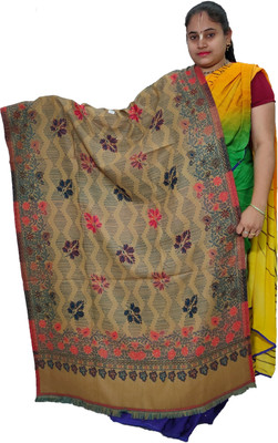 Vrinde Wool Self Design Women Shawl(Beige)