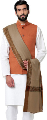 BE SWADESHI Polyester Wool Blend Self Design Men, Women Shawl(White)
