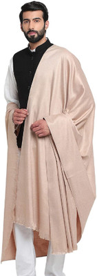 Braid N Cord Polyester Wool Blend Solid Men Shawl(Beige)