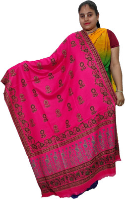 Vrinde Wool Self Design Women Shawl(Pink)
