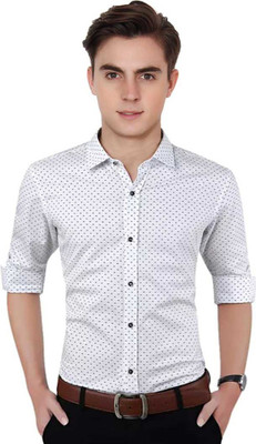 PROTOCOL Men Solid Party White Shirt