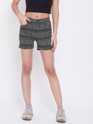 CRIMSOUNE CLUB Printed Women Black Regular Shorts