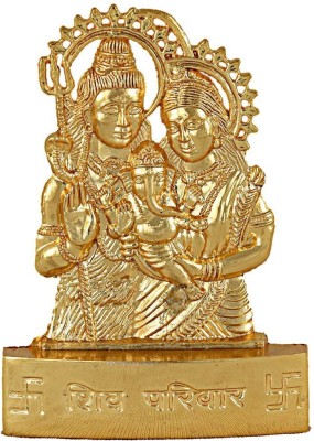Gifts & Decor Pack of 1::Beautiful Hand Carved Solid Metal Lord Shiva Parivar.::Size: Height 7 x 4.5 Cm's | Weight: Appx. 29 Grams | Material: Metal::Made from Quality Metal and Handmade in India Gorgeous Hand work and perfect showpiece of Indian Handicrafts Beautiful Puja Idol For Home, Office, Car