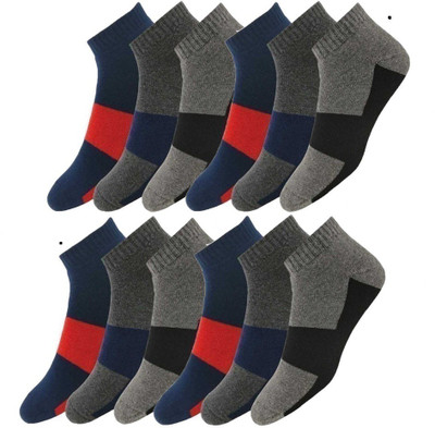 stylescap Men & Women Color Block Ankle Length(Pack of 10)