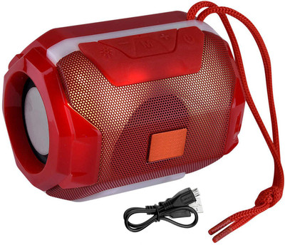 BAGATELLE Best Quality Dual Horn Extra Bass Portable Wireless Bluetooth Led Light with 3D sound Speaker 5 W Bluetooth Speaker(Red, 4.1 Channel)