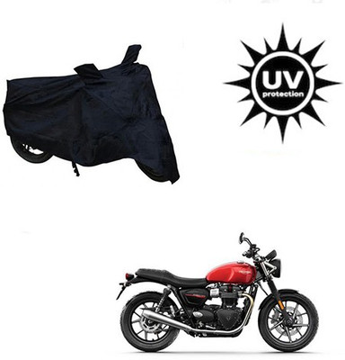 RPSENTTERPR Waterproof Two Wheeler Cover for Triumph(Twin spark, Black)
